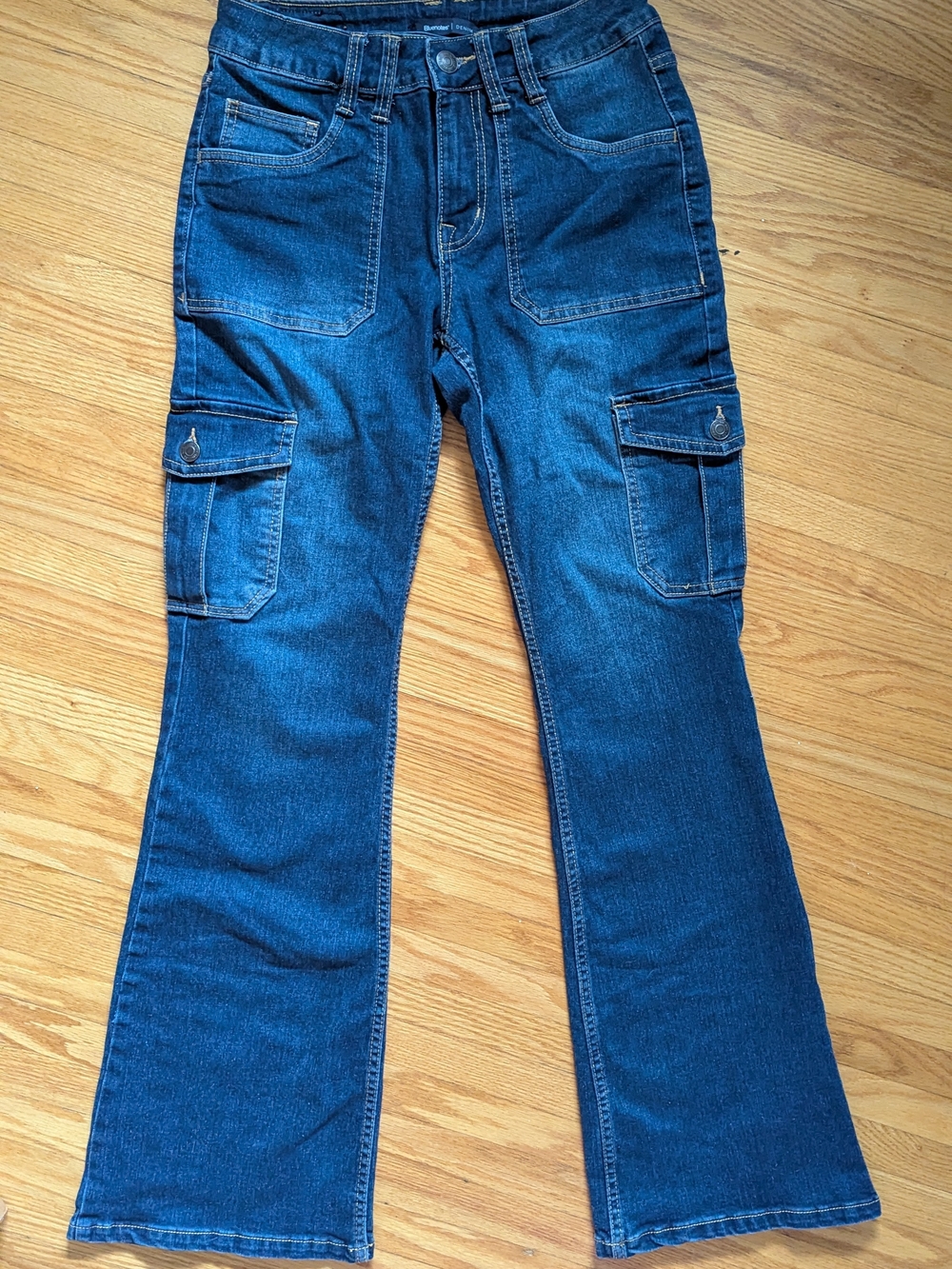 Bluenotes Dark Blue Flare Cargo Jeans